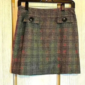Michael Michael Kors Skirt Women's 2 Gray Plaid‎ Check Mini Career Office Wear